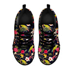 Parrot Toucan Tropical Pattern Print Black Running Shoes