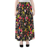 Parrot Toucan Tropical Pattern Print Chiffon Maxi Skirt