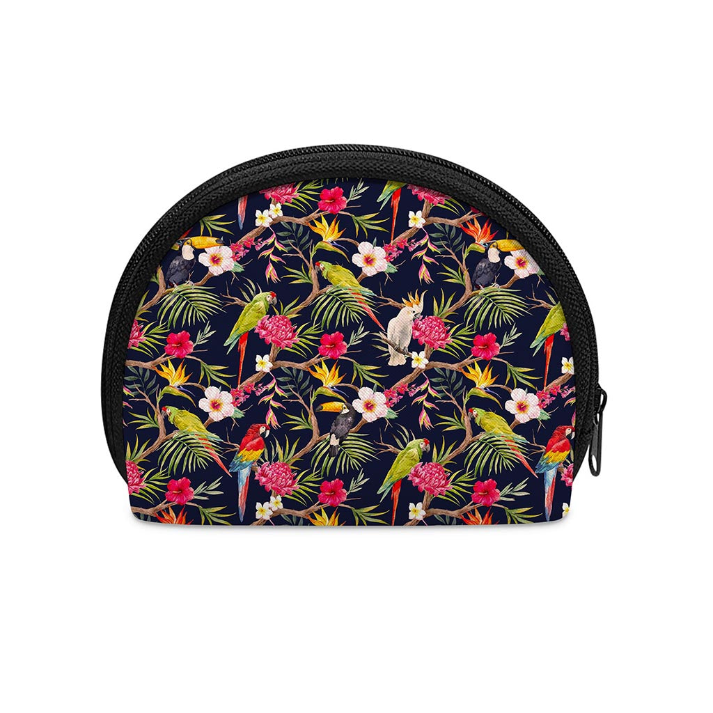Parrot Toucan Tropical Pattern Print Coin Purse