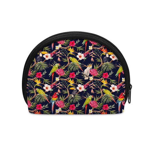 Parrot Toucan Tropical Pattern Print Coin Purse