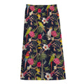 Parrot Toucan Tropical Pattern Print Cotton Front Slit Maxi Skirt