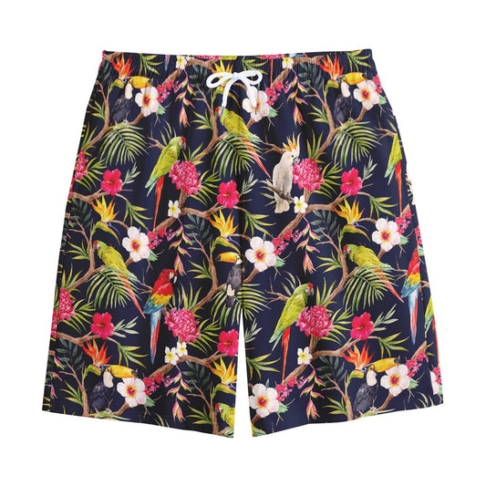 Parrot Toucan Tropical Pattern Print Cotton Shorts