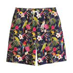Parrot Toucan Tropical Pattern Print Cotton Shorts