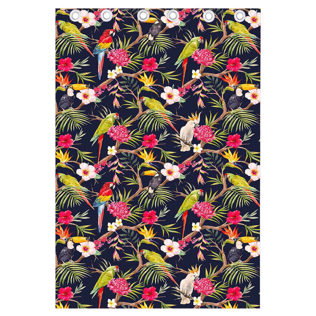 Parrot Toucan Tropical Pattern Print Curtain