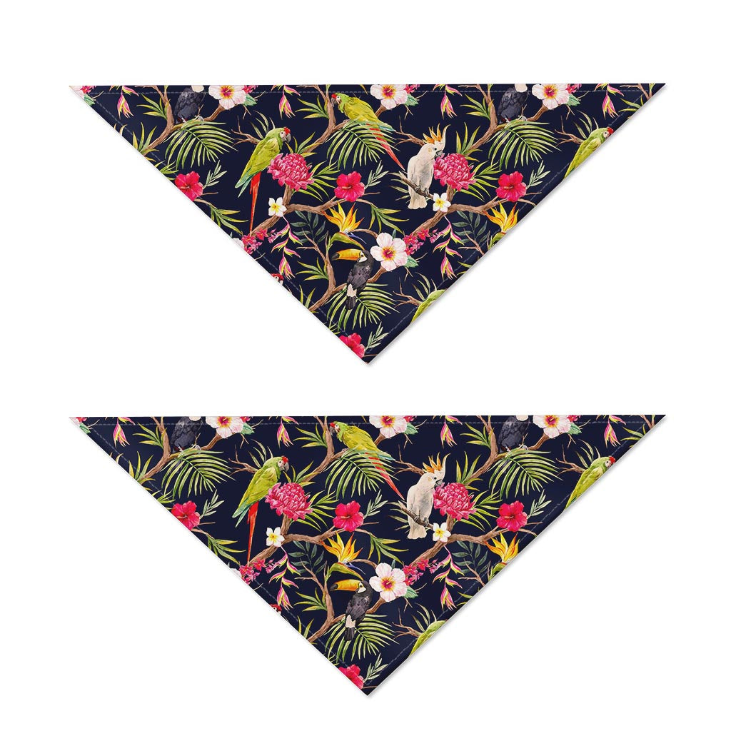 Parrot Toucan Tropical Pattern Print Dog Bandana