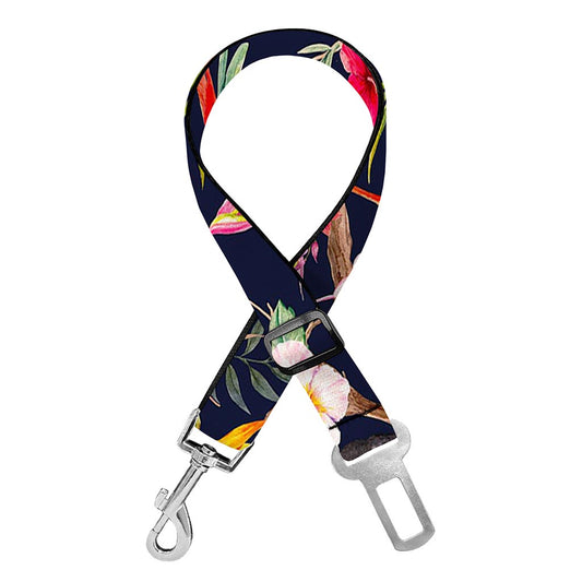 Parrot Toucan Tropical Pattern Print Dog Seat Belt