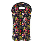Parrot Toucan Tropical Pattern Print Double Neoprene Wine Tote