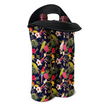 Parrot Toucan Tropical Pattern Print Double Neoprene Wine Tote