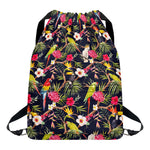 Parrot Toucan Tropical Pattern Print Drawstring Backpack