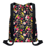 Parrot Toucan Tropical Pattern Print Drawstring Backpack