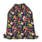 Parrot Toucan Tropical Pattern Print Drawstring Bag