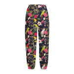 Parrot Toucan Tropical Pattern Print Fleece Lined Knit Pants