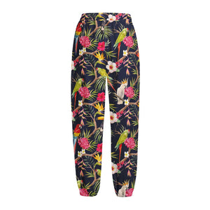 Parrot Toucan Tropical Pattern Print Fleece Lined Knit Pants