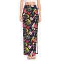 Parrot Toucan Tropical Pattern Print High Slit Maxi Skirt