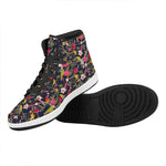 Parrot Toucan Tropical Pattern Print High Top Leather Sneakers