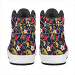 Parrot Toucan Tropical Pattern Print High Top Leather Sneakers
