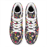 Parrot Toucan Tropical Pattern Print High Top Leather Sneakers