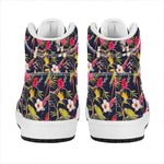 Parrot Toucan Tropical Pattern Print High Top Leather Sneakers