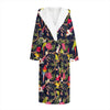 Parrot Toucan Tropical Pattern Print Hooded Bathrobe