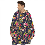 Parrot Toucan Tropical Pattern Print Hoodie Blanket