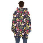 Parrot Toucan Tropical Pattern Print Hoodie Blanket