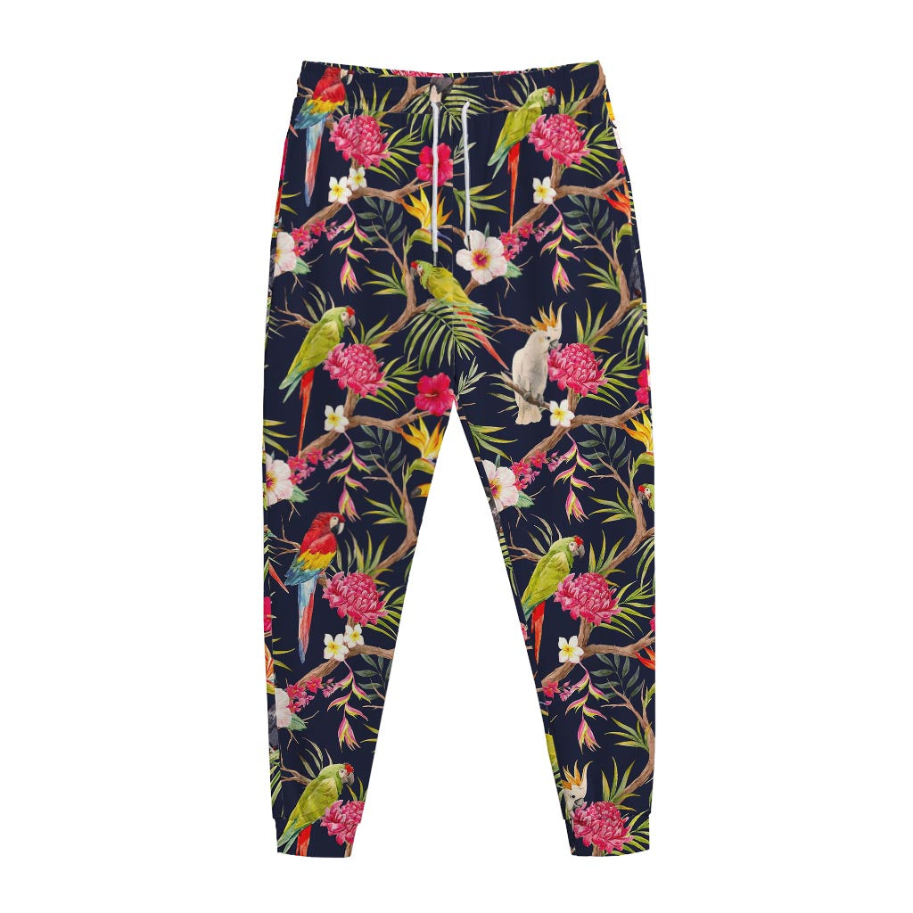 Parrot Toucan Tropical Pattern Print Jogger Pants