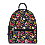 Parrot Toucan Tropical Pattern Print Leather Backpack