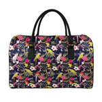 Parrot Toucan Tropical Pattern Print Leather Duffle Bag