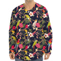 Parrot Toucan Tropical Pattern Print Long Sleeve Baseball Jersey