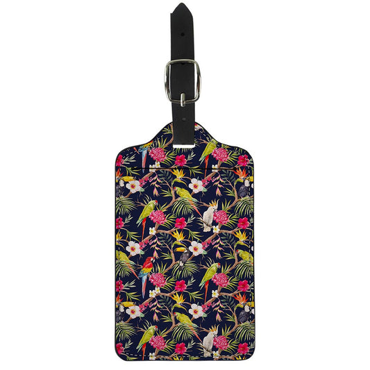Parrot Toucan Tropical Pattern Print Luggage Tag