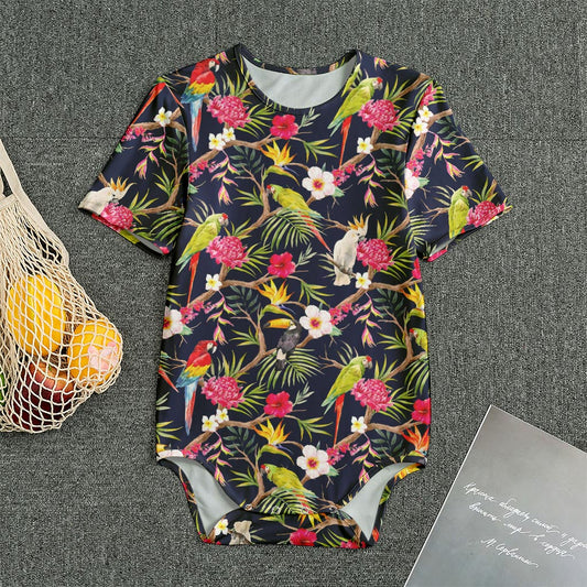 Parrot Toucan Tropical Pattern Print Men's Bodysuit