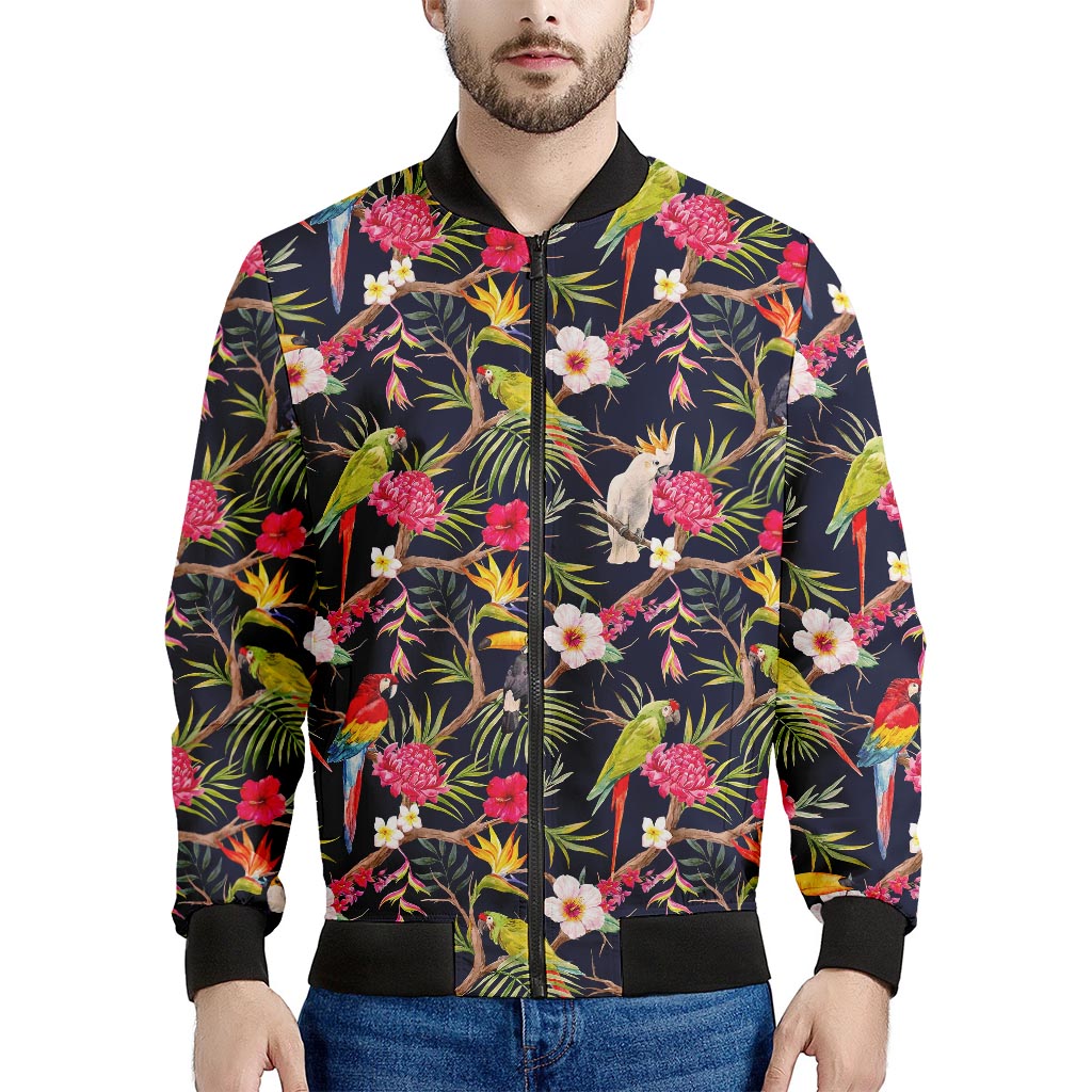 Parrot Toucan Tropical Pattern Print Men's Bomber Jacket