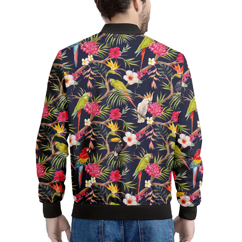 Parrot Toucan Tropical Pattern Print Men's Bomber Jacket