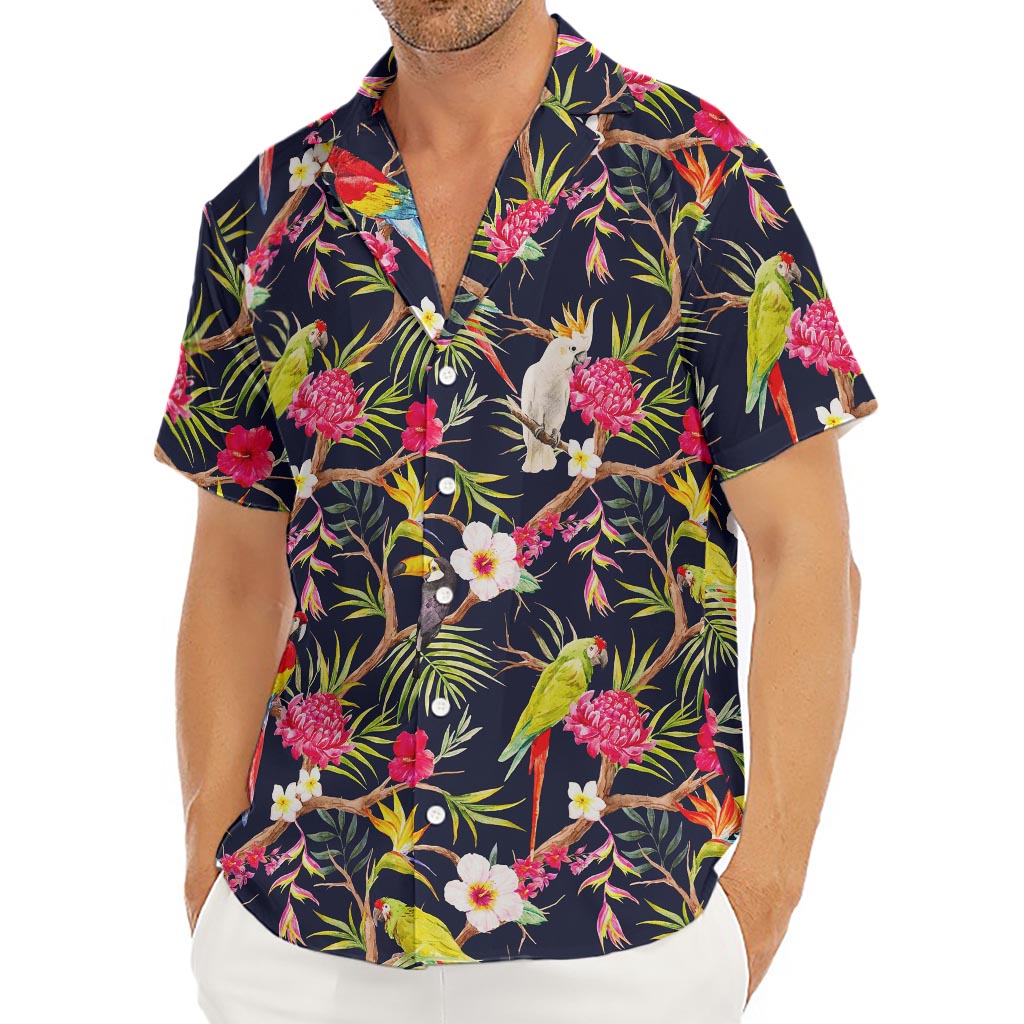 Parrot Toucan Tropical Pattern Print Men's Deep V-Neck Shirt