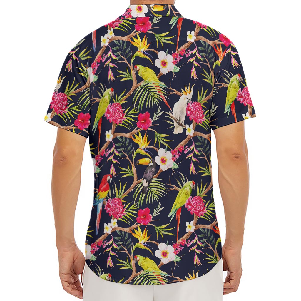 Parrot Toucan Tropical Pattern Print Men's Deep V-Neck Shirt