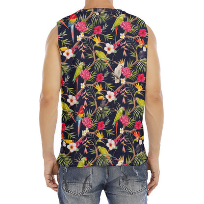 Parrot Toucan Tropical Pattern Print Men's Fitness Tank Top