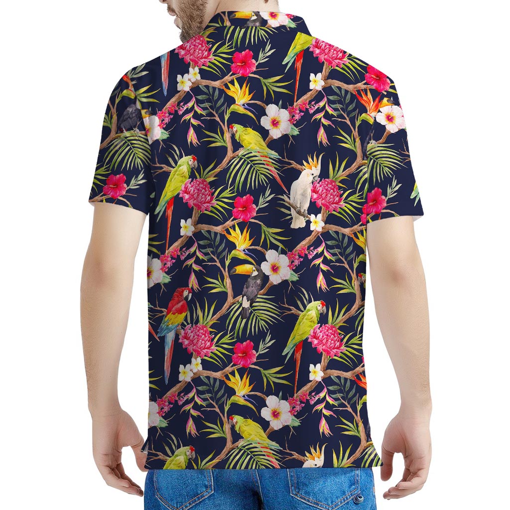 Parrot Toucan Tropical Pattern Print Men's Polo Shirt