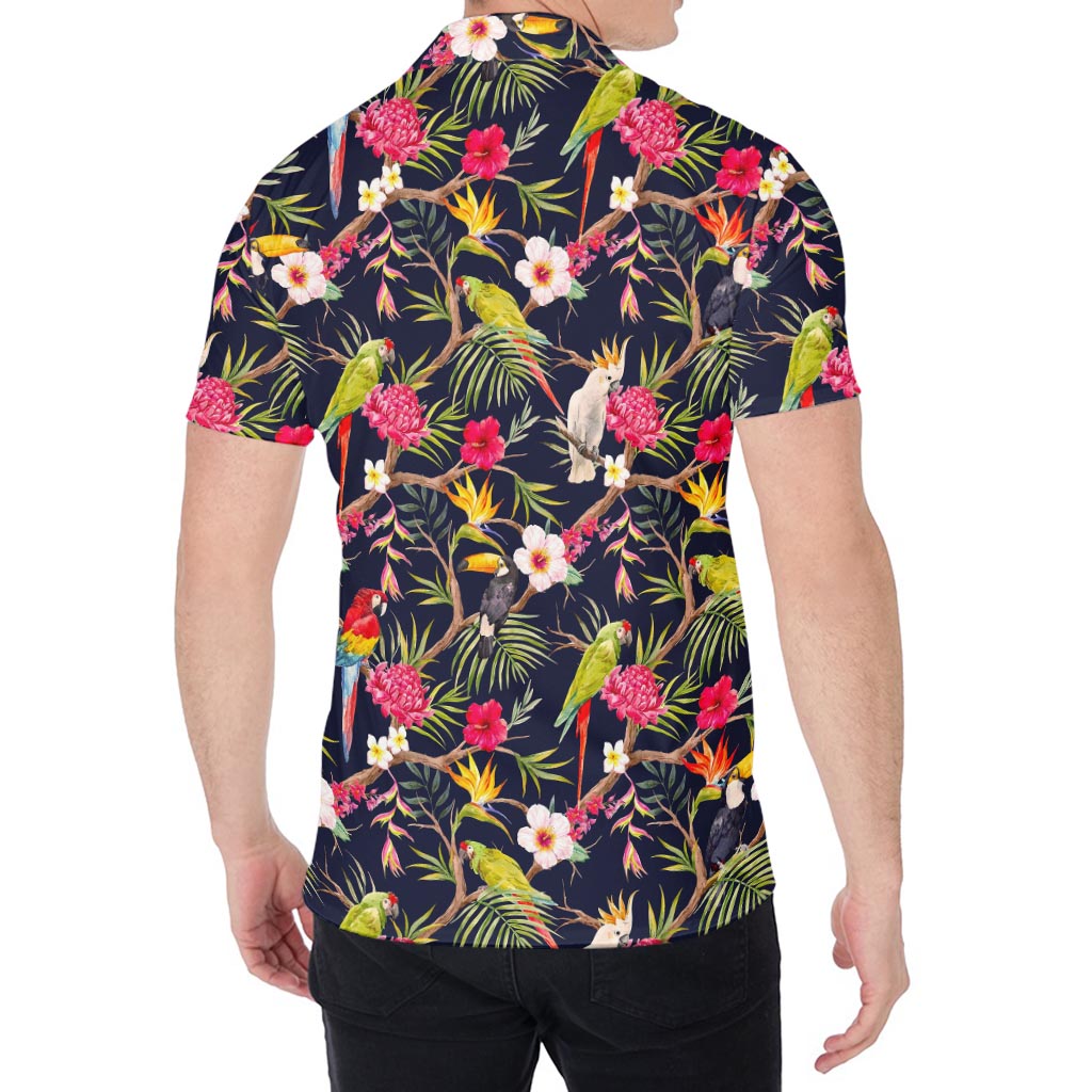 Parrot Toucan Tropical Pattern Print Men's Shirt