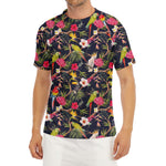 Parrot Toucan Tropical Pattern Print Men's Short Sleeve Rash Guard