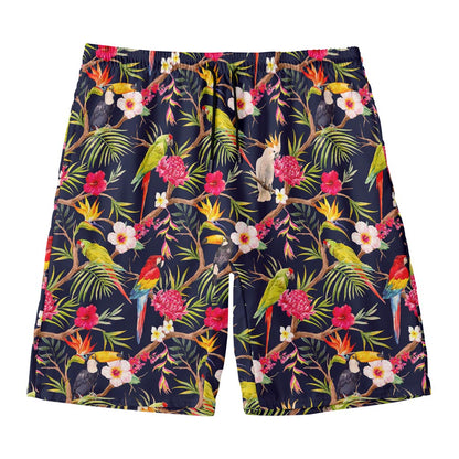 Parrot Toucan Tropical Pattern Print Men's Swim Trunks