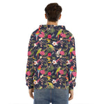 Parrot Toucan Tropical Pattern Print Men's Velvet Pullover Hoodie