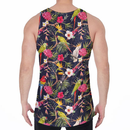 Parrot Toucan Tropical Pattern Print Men's Velvet Tank Top