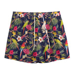 Parrot Toucan Tropical Pattern Print Mesh Shorts
