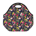 Parrot Toucan Tropical Pattern Print Neoprene Lunch Bag