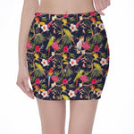 Parrot Toucan Tropical Pattern Print Pencil Mini Skirt