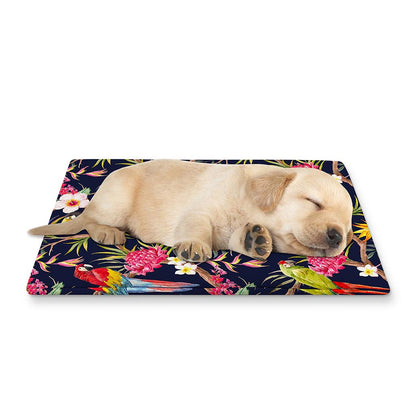 Parrot Toucan Tropical Pattern Print Pet Cooling Mat Cover