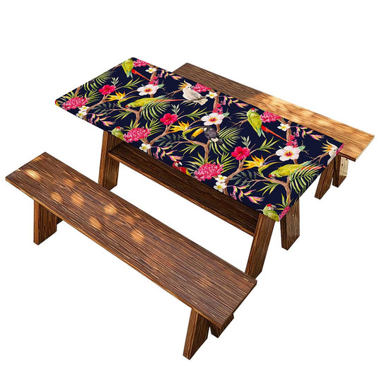 Parrot Toucan Tropical Pattern Print Picnic Table Cover