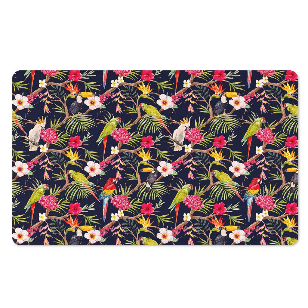 Parrot Toucan Tropical Pattern Print Polyester Doormat