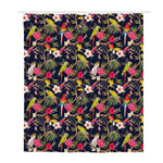 Parrot Toucan Tropical Pattern Print Polyester Shower Curtain