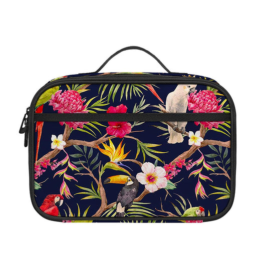 Parrot Toucan Tropical Pattern Print Portable Lunch Bag